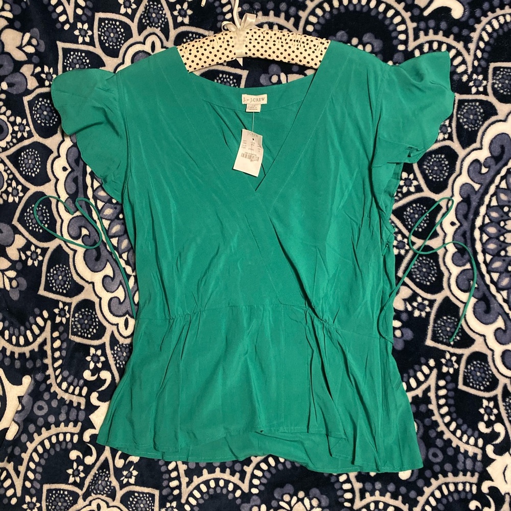 NWT J Crew green blouse